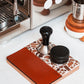 Tamping Station in Blanco/Tan Leather